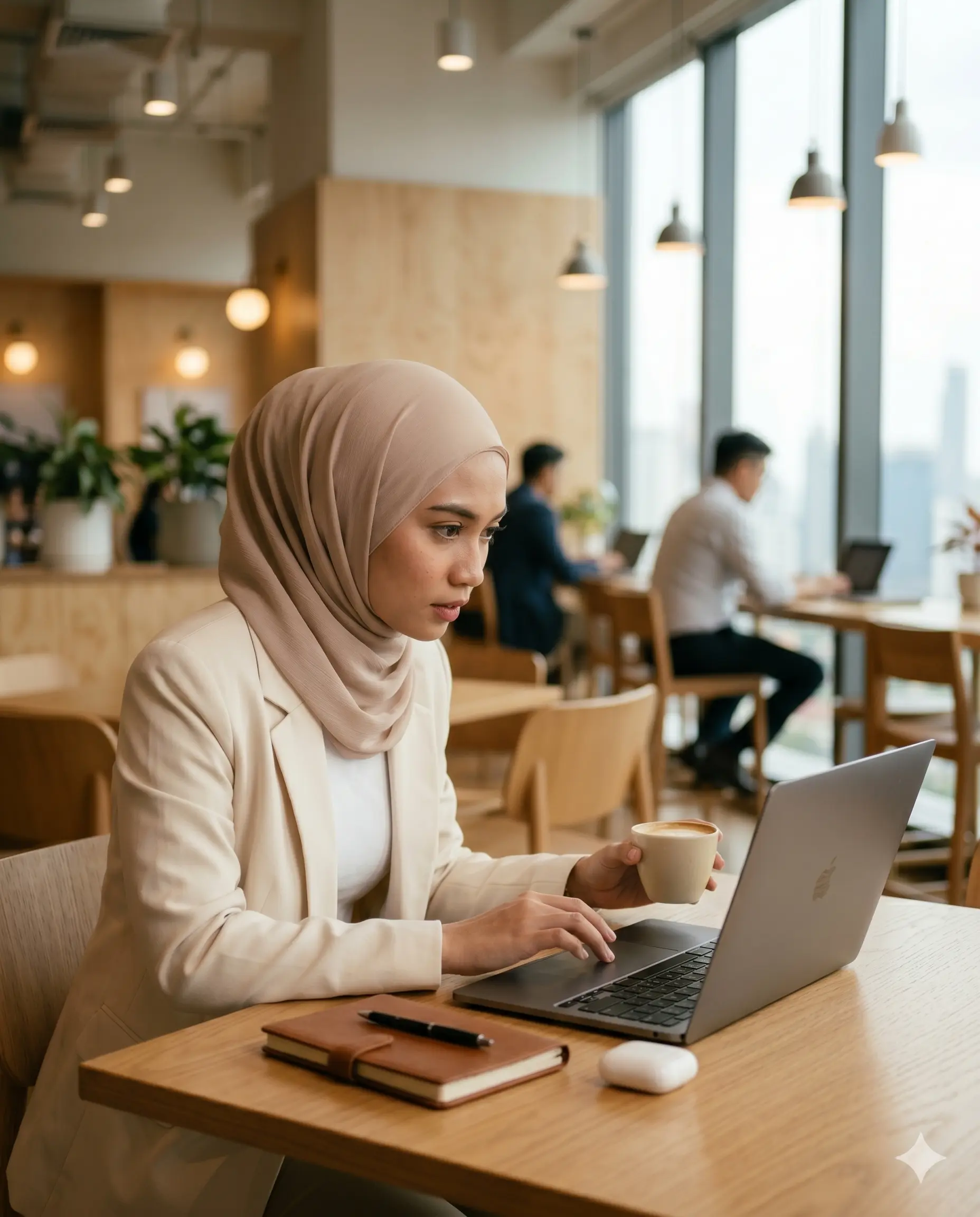 Nurul A. working flexibly from home in Malaysia